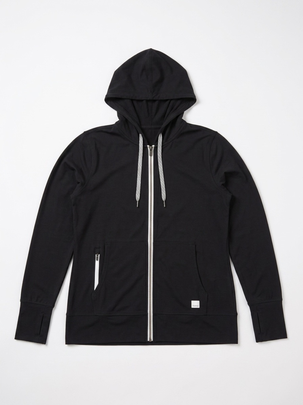 Woman’s Vuori Black performance Halo 2.0 Zip-Up Hooded Jacket